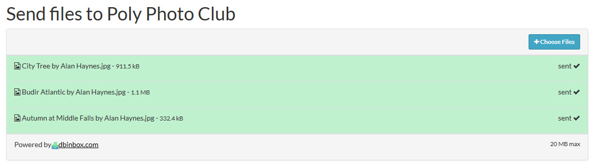 Upload Images to Dropbox – Poly Photo Club