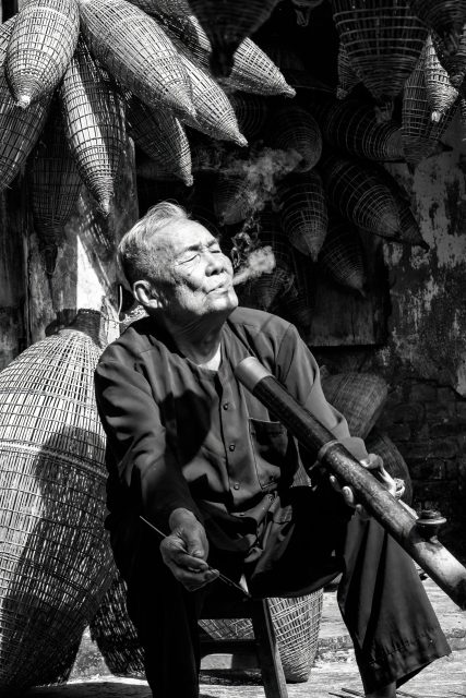 Realistic 3rd Place The Keeper of Tradition- A Weaver of Bamboo Fish Traps by Kim SIgnoretPaar